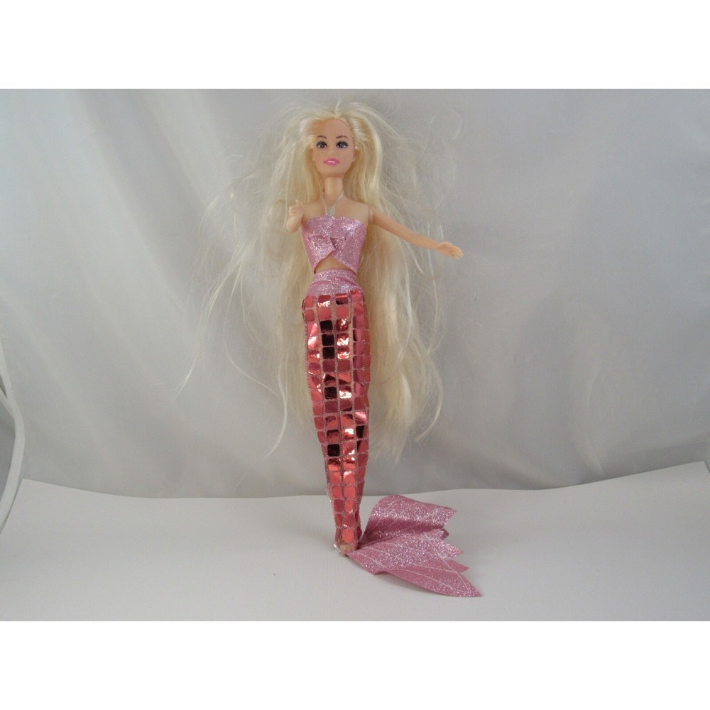 Barbie Doll Blonde Hair Yellow‎ Pink Pattern Dress Mattel Toy